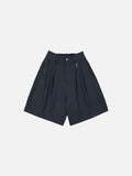 PLEATED SHORTS - NAVY