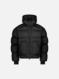 HOODED PUFFER JACKET - BLACK