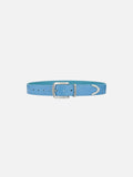 SNAKE SKIN LEATHER BELT - BLUE