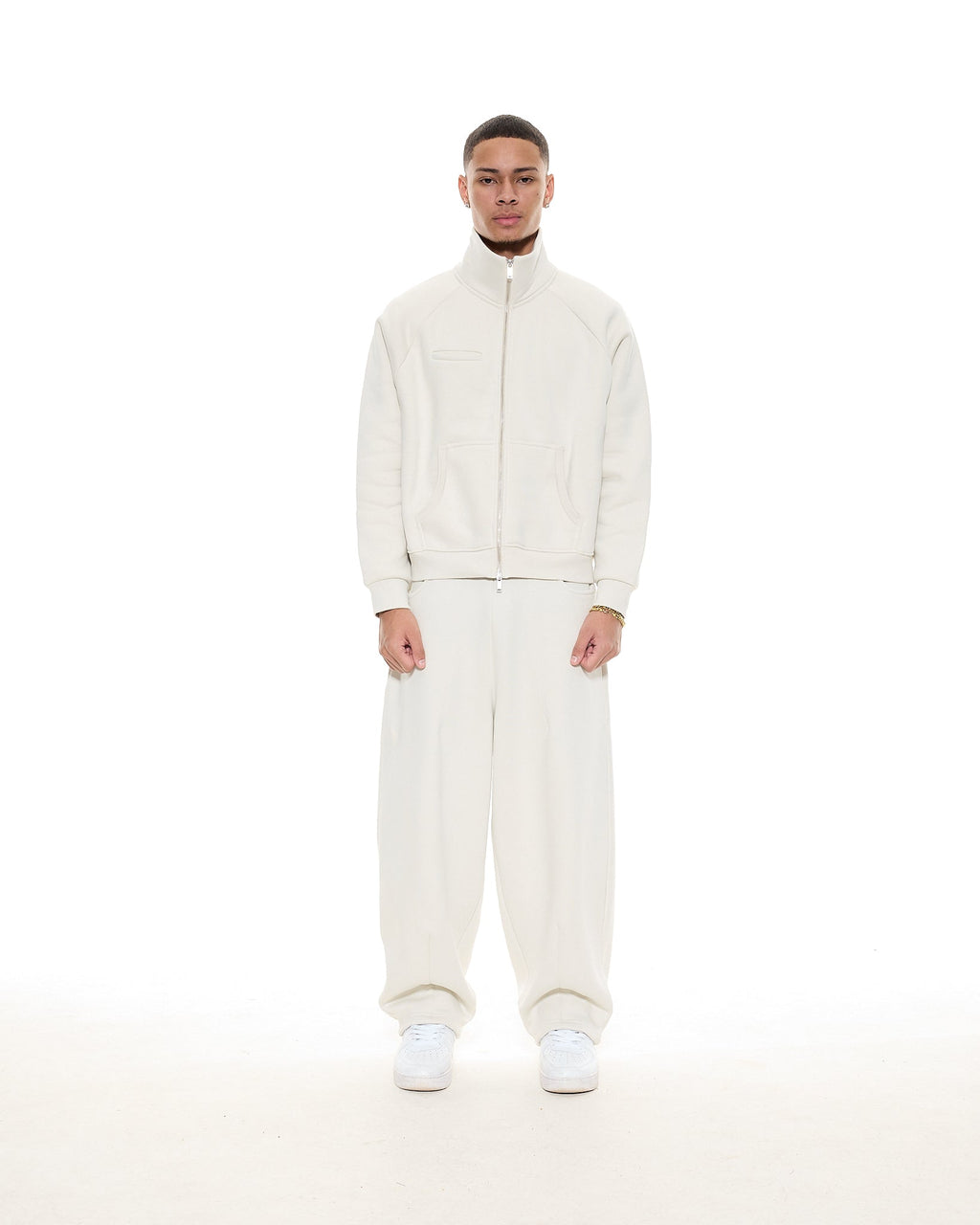 COZY TRACK JACKET - CHALK