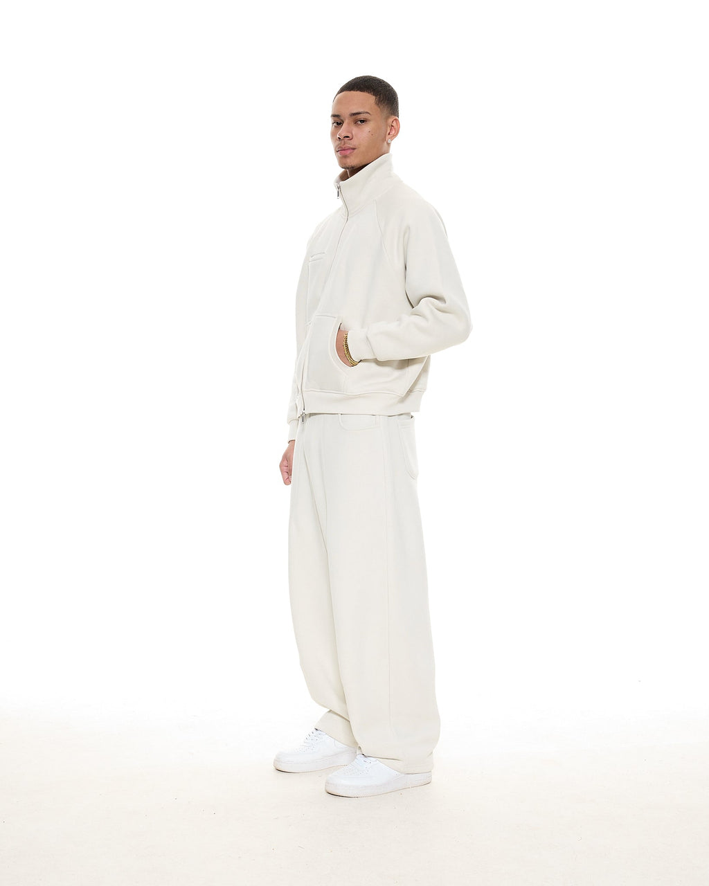 COZY TRACK JACKET - CHALK