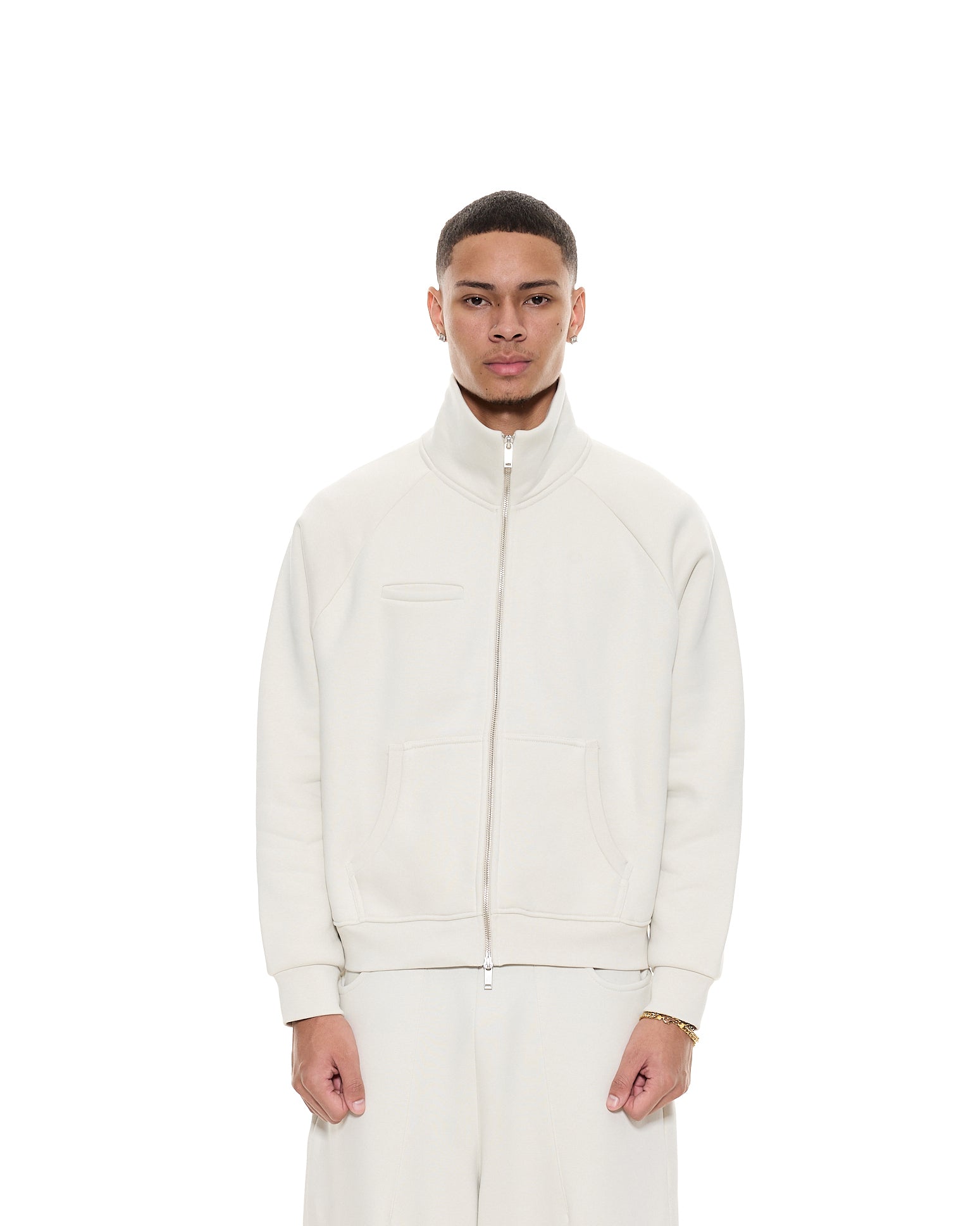 COZY TRACK JACKET - CHALK