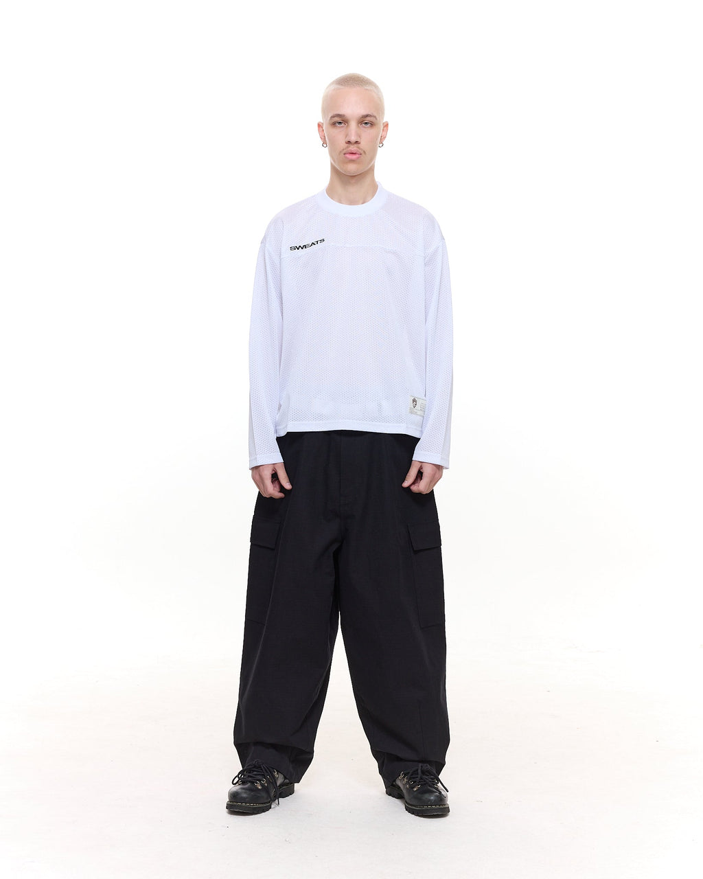 MESH LS T-SHIRT - WHITE