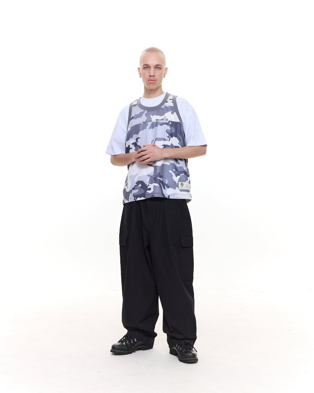 MESH SINGLET - SNOW CAMO