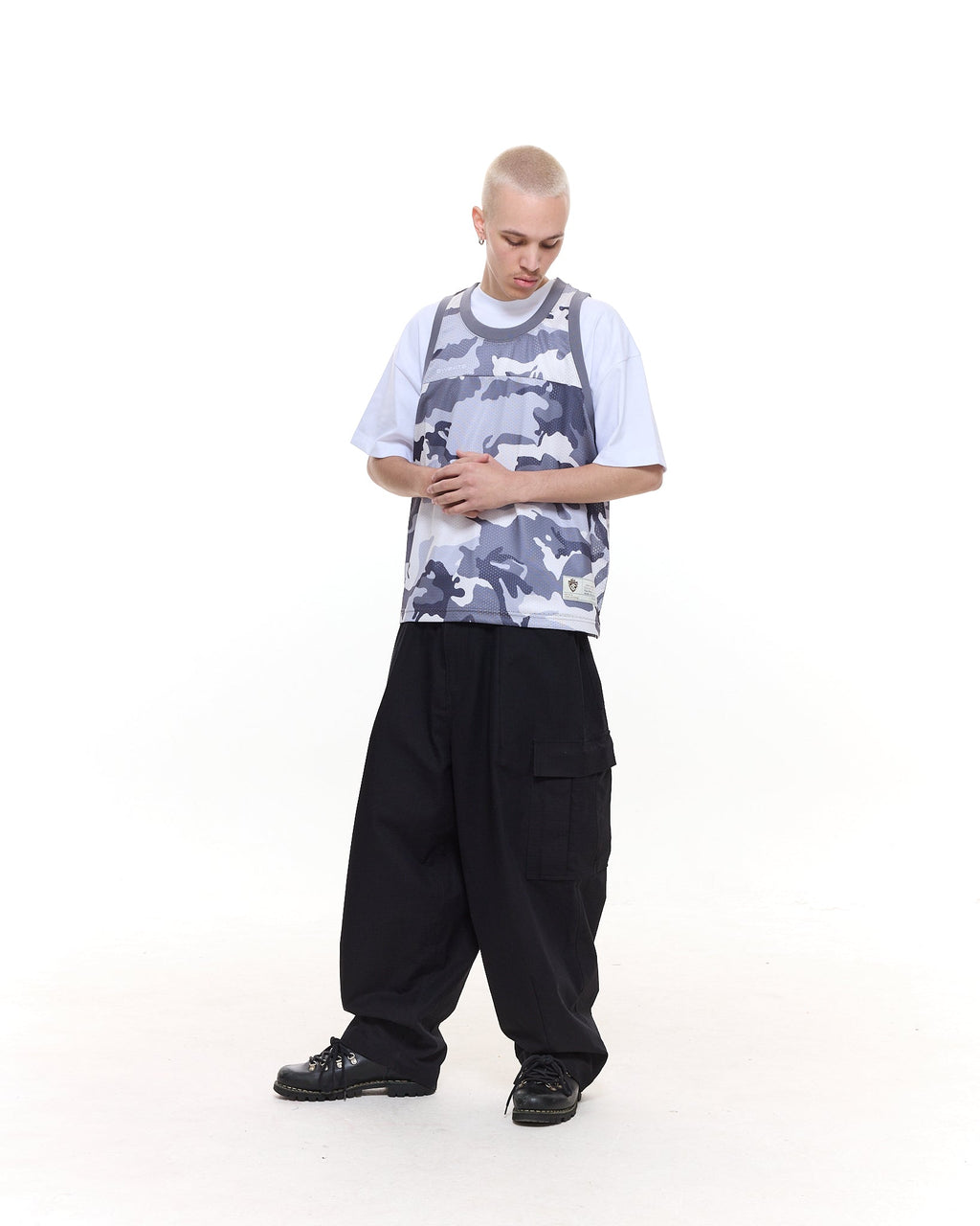 MESH SINGLET - SNOW CAMO