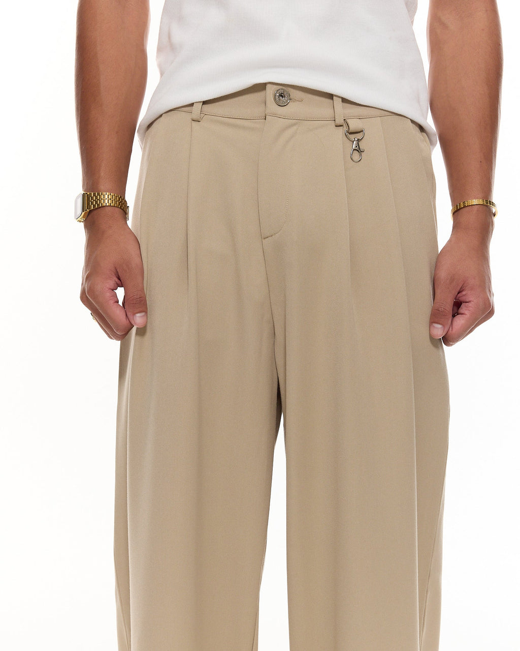 PLEATED PANT - SAND