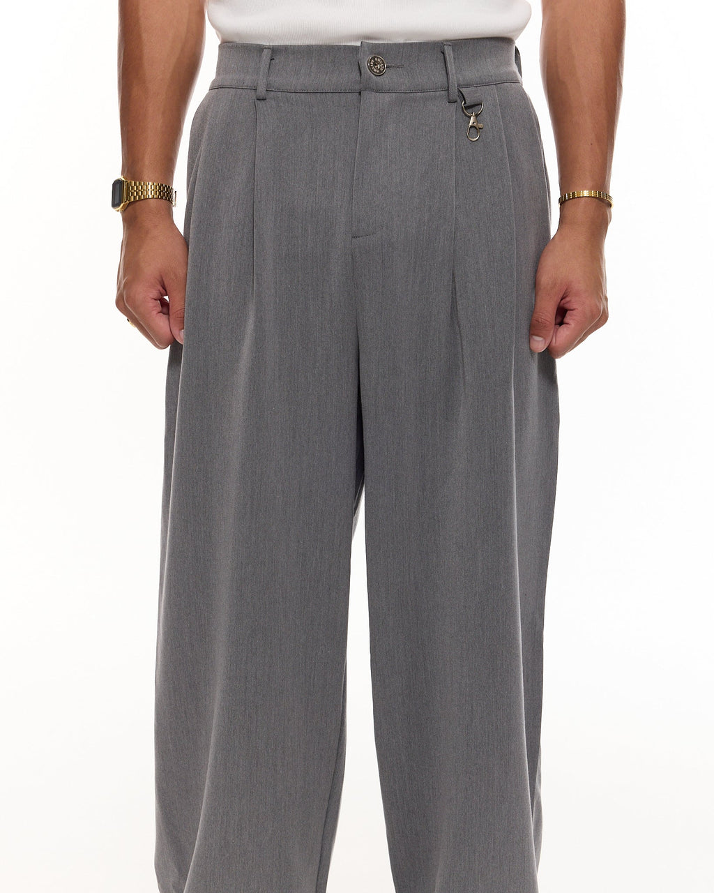 PLEATED PANT - GREY