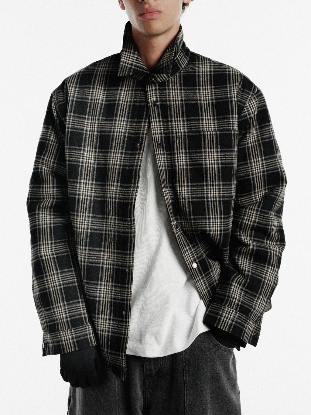 FLANNEL JACKET - BLACK