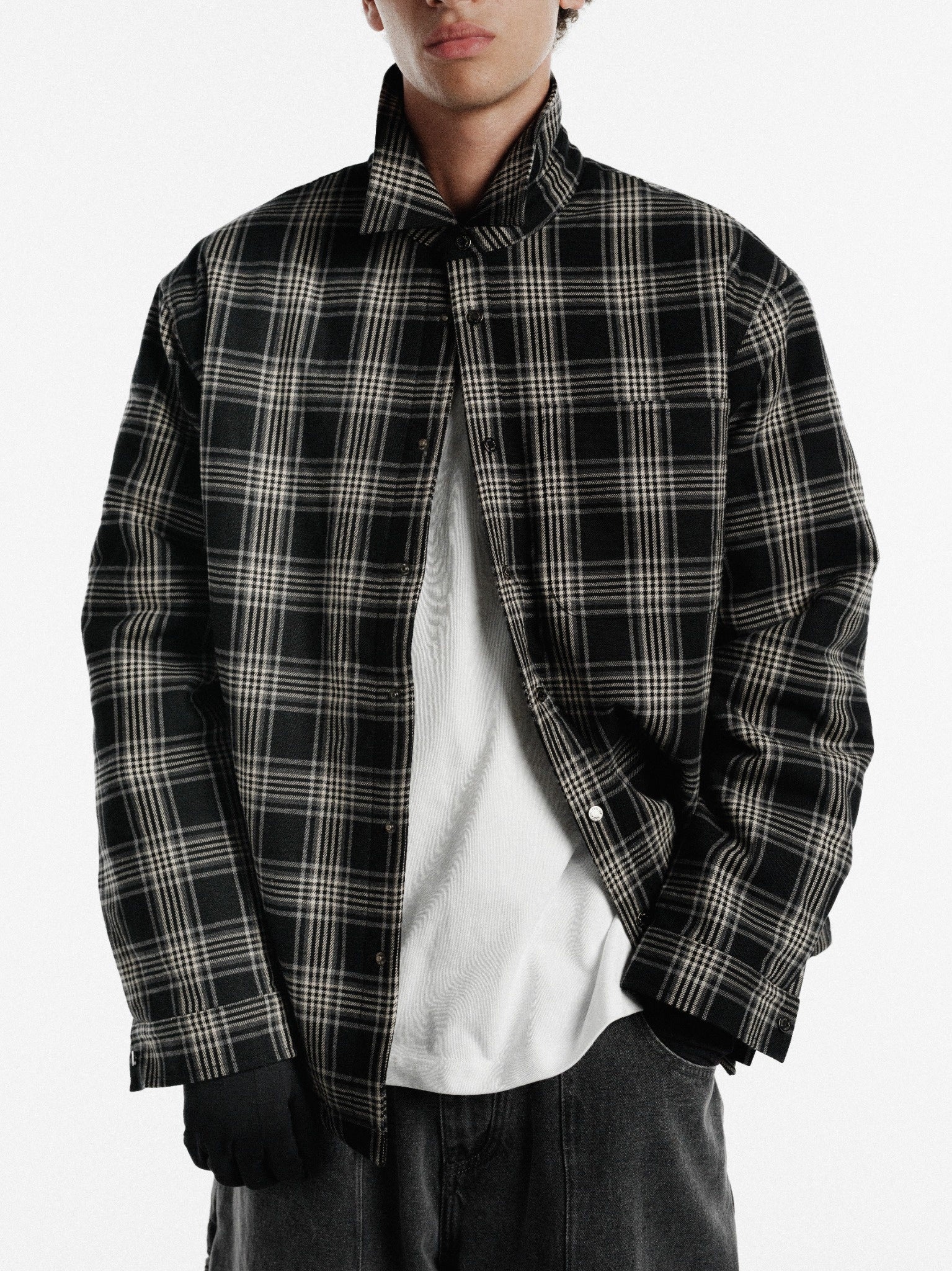 FLANNEL JACKET - BLACK