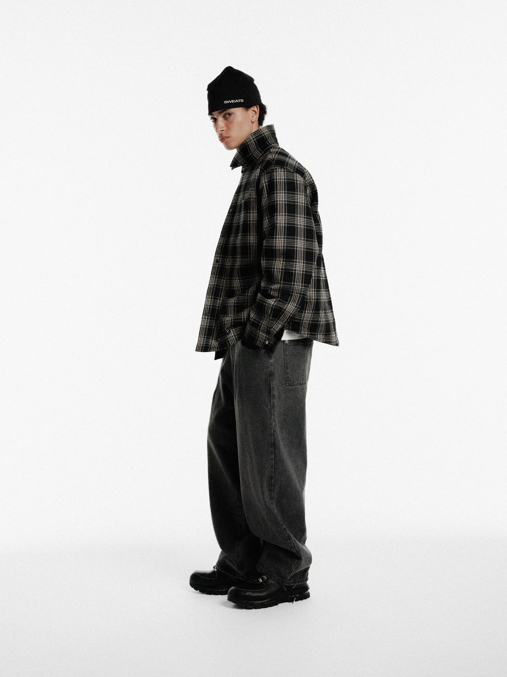 FLANNEL JACKET - BLACK