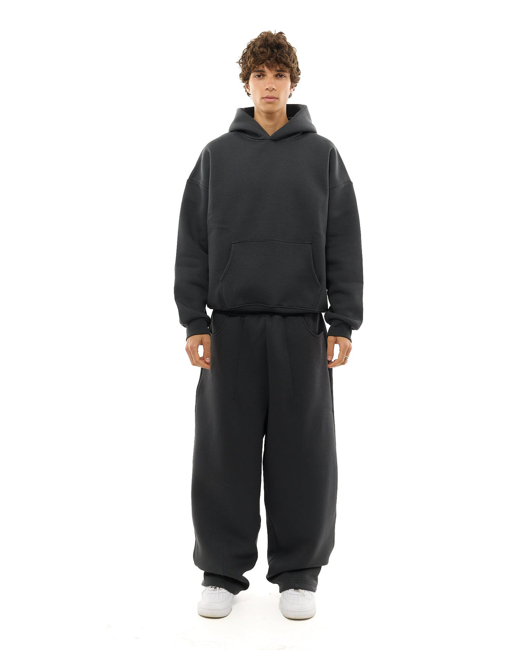 COZY STRAIGHT LEG SWEATS - GRANITE