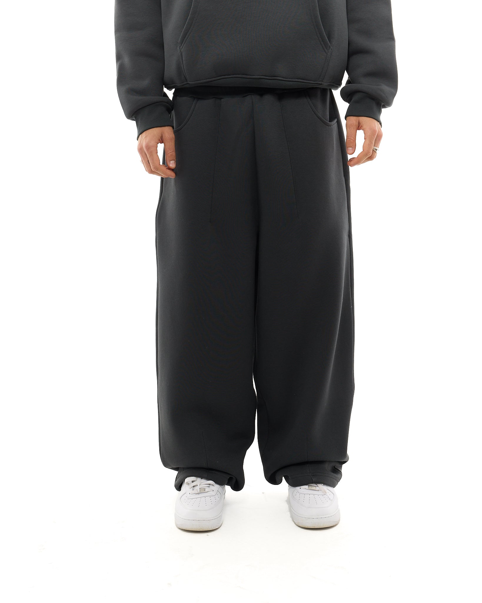 COZY STRAIGHT LEG SWEATS - GRANITE