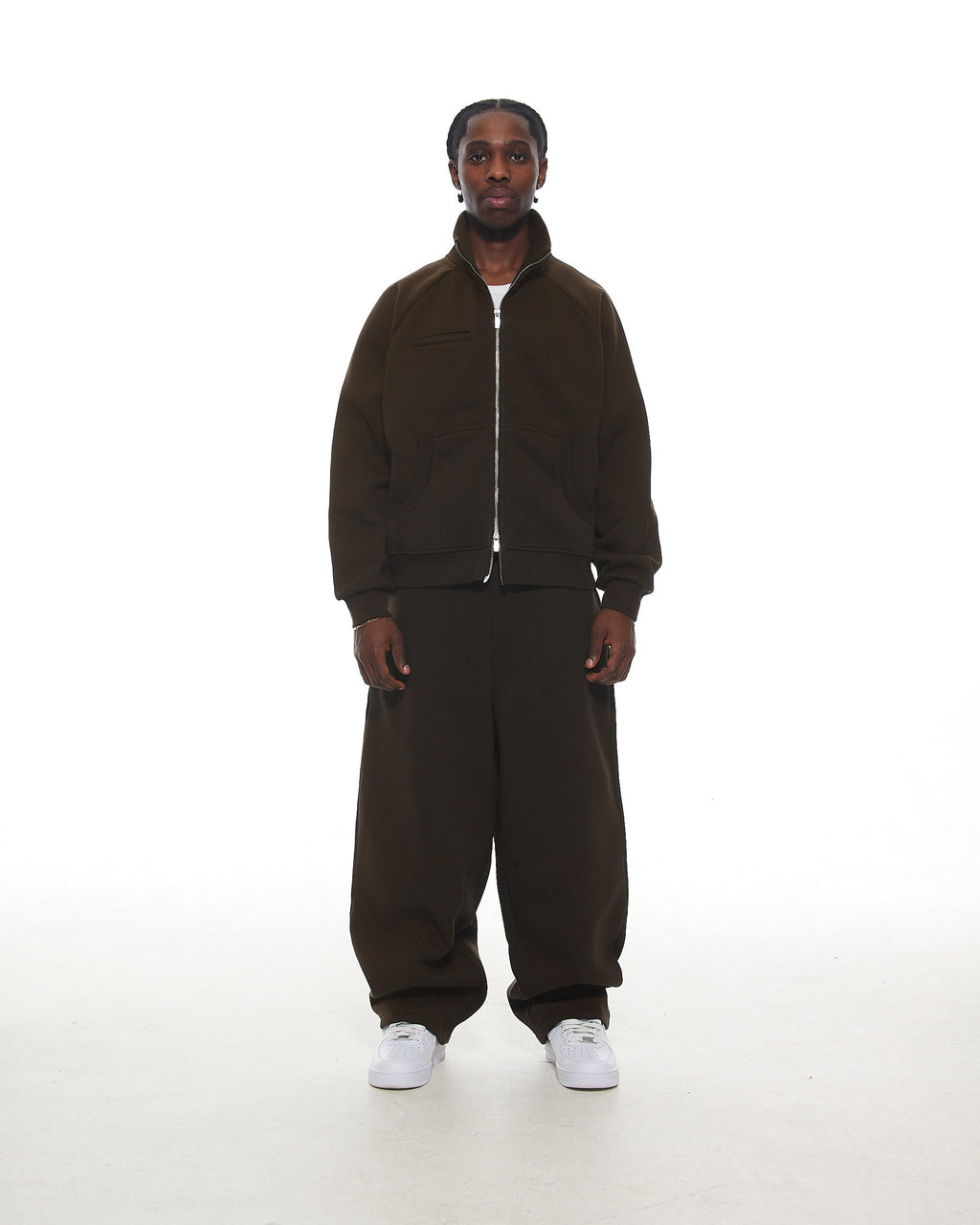 COZY TRACK JACKET - COFFEE