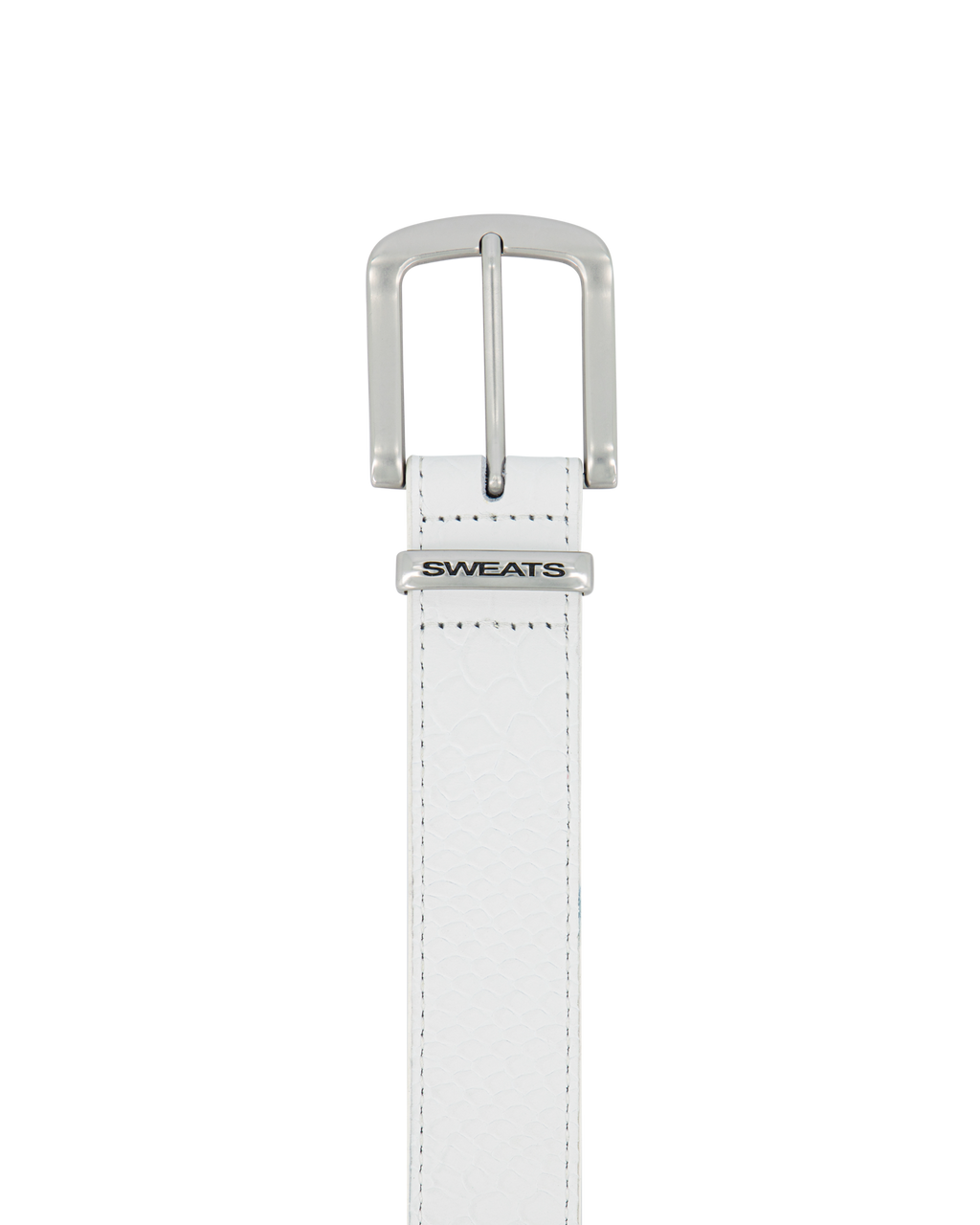 SNAKE SKIN LEATHER BELT - WHITE