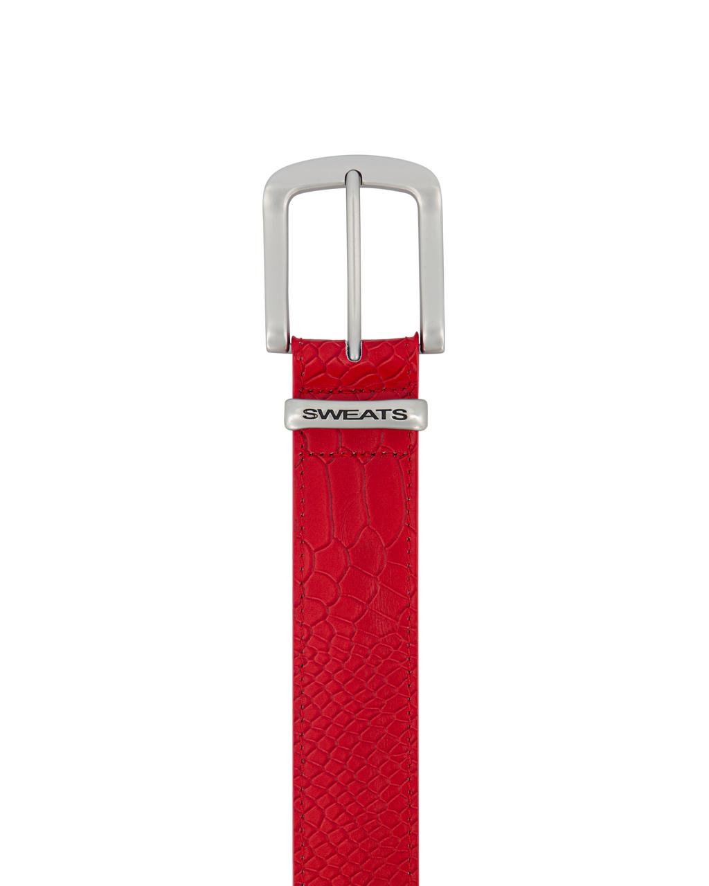 SNAKE SKIN LEATHER BELT - RED